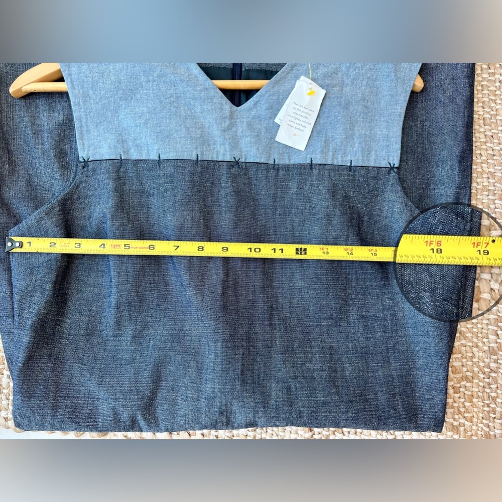 KATE SPADE | Denim NWT Saturday Panel V-Neck Shift Dress | Size L - Picture 6 of 11